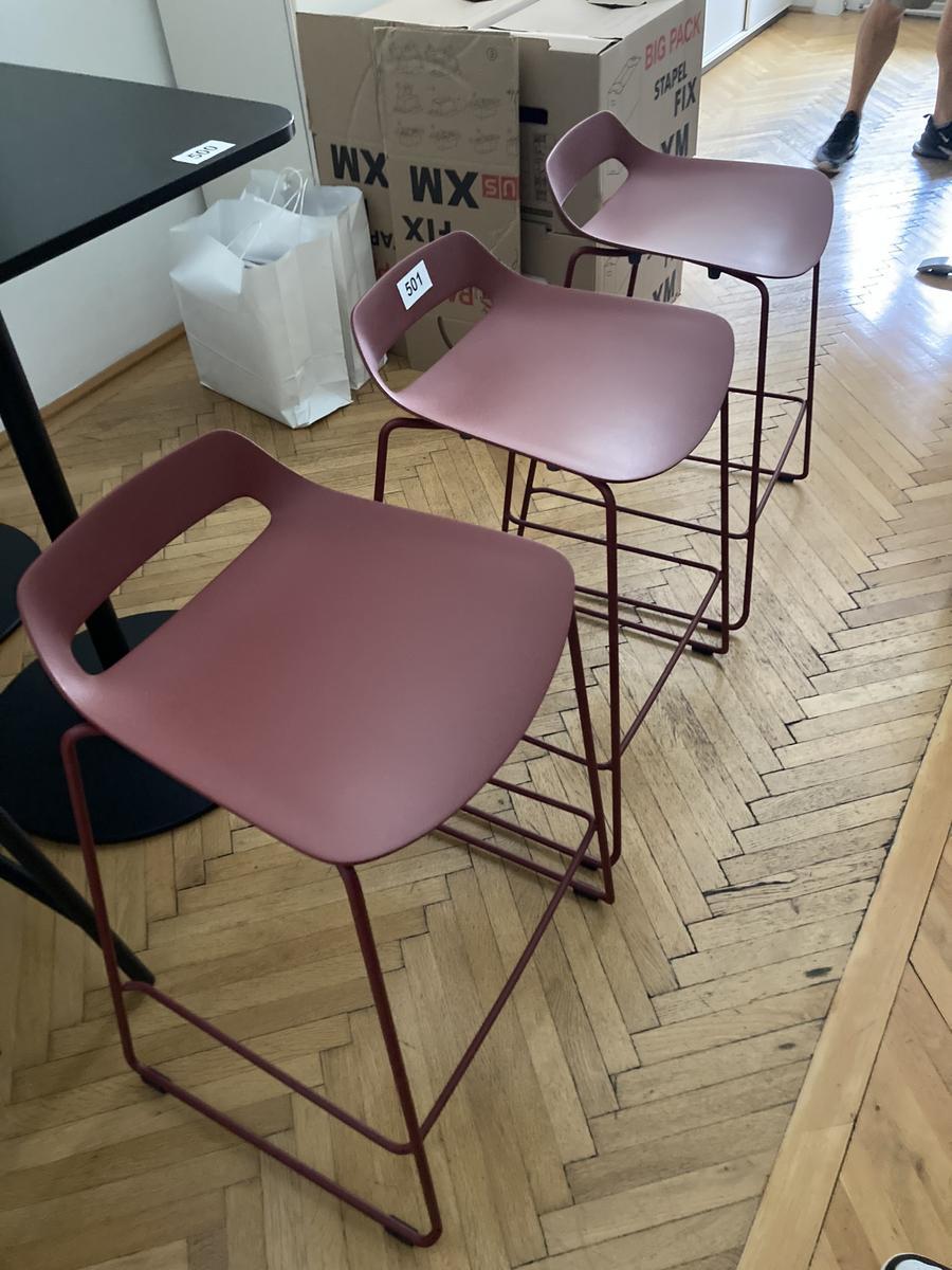 3 Stk. Exklusive Stühle in weinrot
